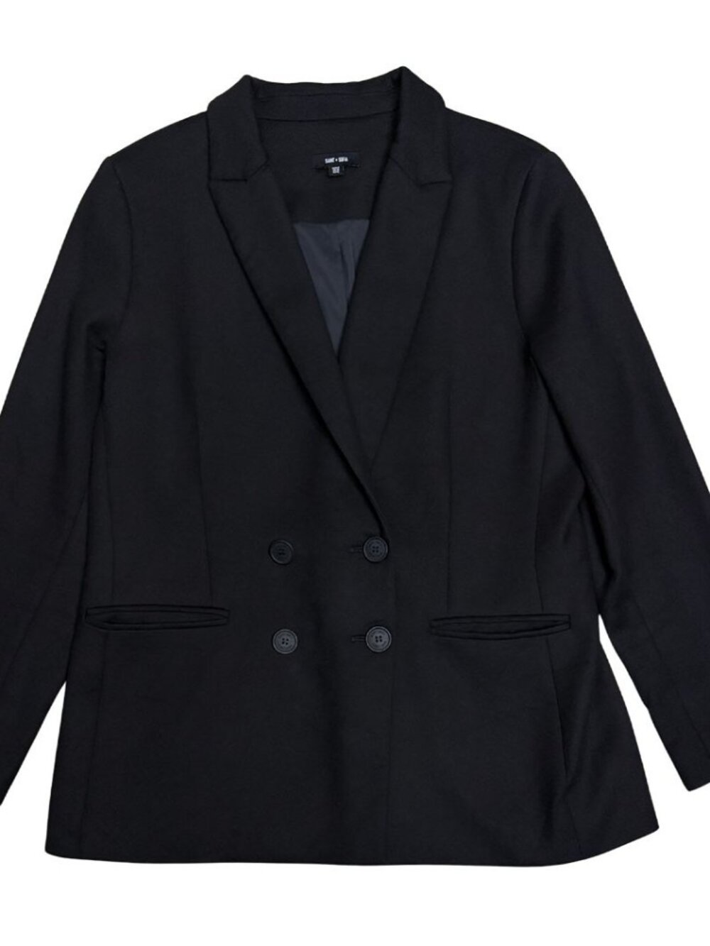 SAINT + SOFIA Cambridge Crepe Black Business Casual Blazer Jacket Womens 12